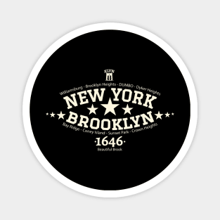 New York Brooklyn, Brooklyn Schriftzug, Brooklyn college style Logo Magnet